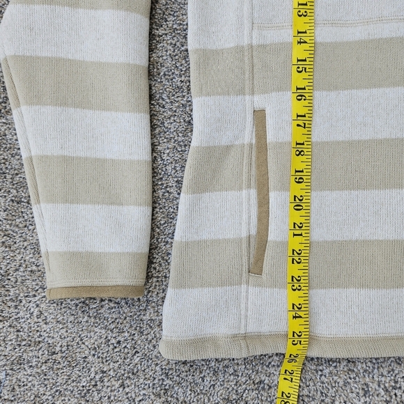 Patagonia Better Sweater 3/4 Zip Beige Cream Striped Fleece Jacket Womens Large - Picture 7 of 16